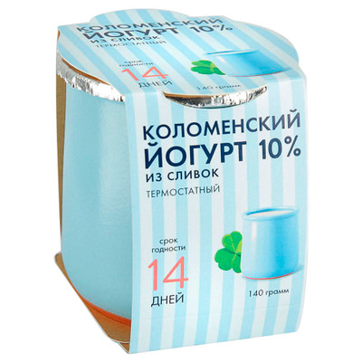 Йогурт Коломенский термостатный сливки 10%, 140г