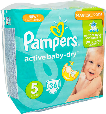 Подгузники Pampers Active Baby-Dry Junior р.5 11-18кг, 36шт