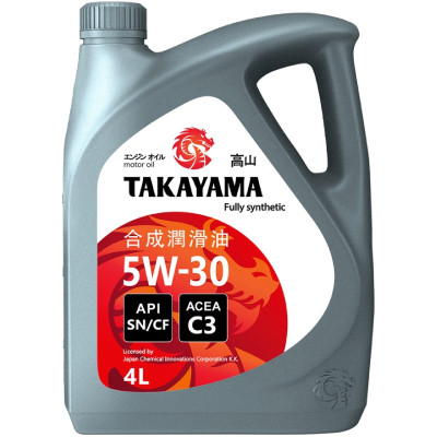 Масло Takayama моторное синтетическое SAE 5W-30 API SN/CF C3, 4л