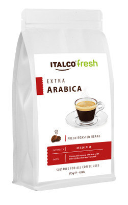 Кофе Italco Арабика экстра жареный в зёрнах, 375г