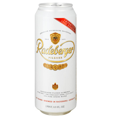 Пиво Radeberger Pilsner светлое фильтрованное 4.8%, 500мл
