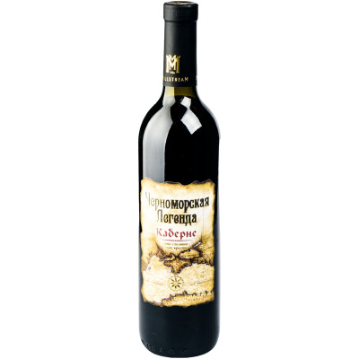 Вино Черноморская Легенда Каберне красное сухое%, 750мл