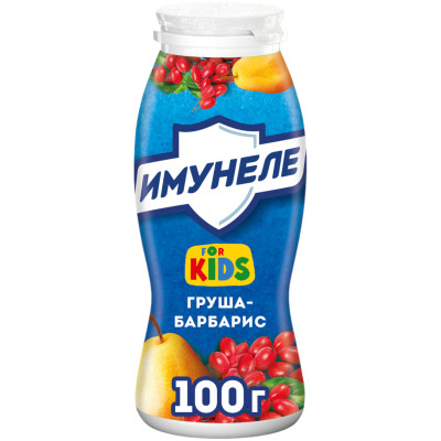 Напиток кисломолочный Имунеле for Kids Груша-Барбарис 1.5%, 100мл