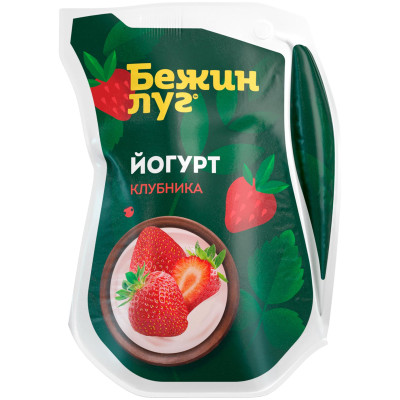 Йогурт Бежин Луг с клубникой 2.5%, 900мл