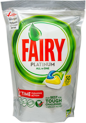 Таблетки Fairy Platinum All in 1 лимон, 50шт