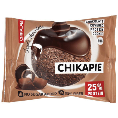 Печенье Chikalab Тройной шоколад глазированное с начинкой, 60г