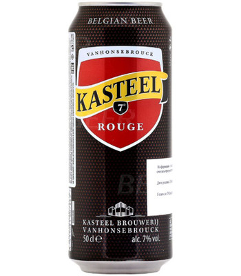 Напиток пивной Kasteel Руж вишнёвый тёмный нефильтрованный 7%, 500мл