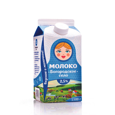 Молоко Богородское село пастеризованное 2.5%, 1.5л