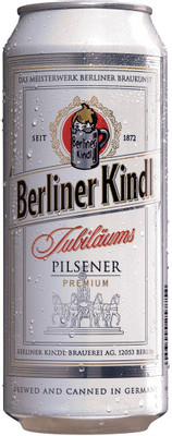 Пиво Berliner Kindl Юбилейный пилсенер премиум светлое 5.1%, 500мл