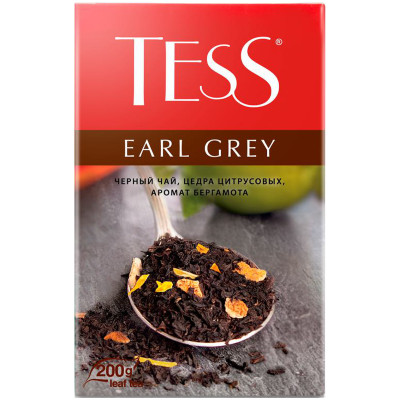 Чай Tess Эрл Грей чёрный байховый с ароматом бергамота, 200г