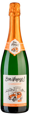 Напиток Bon Voyage Chardonnay безалкогольный газированный белый сладкий, 750мл