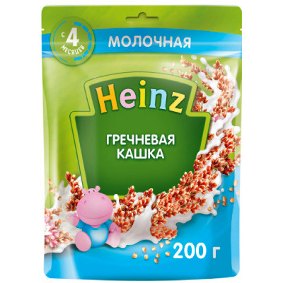 Каша Heinz молочная сухая гречневая с Омега 3, 200г