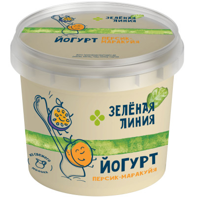 Йогурт персик-маракуйя 2.8% Зелёная Линия, 315г