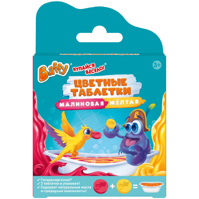 Таблетки цветные  Baffy Купайся Весело для ванны детские в ассортимента, 2х15г