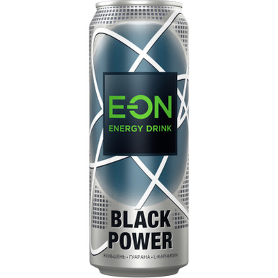 Энергетик E-ON Black Power Original безалкогольный газированный, 450мл