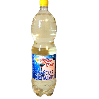 Напиток безалкогольный Майская хрустальная Крем-сода сливочная газированный, 1.5л