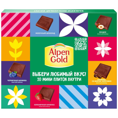 Набор шоколада Alpen Gold молочного, 160г