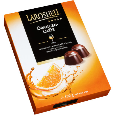 Конфеты Laroshell шоколадные с начинкой апельсиновый ликер, 150г