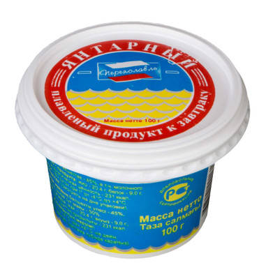 Продукт сырный плавленый Переяславль Янтарь 45%, 100г
