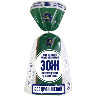 Хлеб Самарский Хлебозавод №5 ЗОЖ ржано-пшеничный бездрожжевой нарезка, 300г