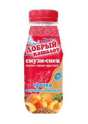 Напиток Добрый Кашалот Смузи-снек гречка молочно-злаково-фруктовый персик-абрикос 0.1%, 250мл