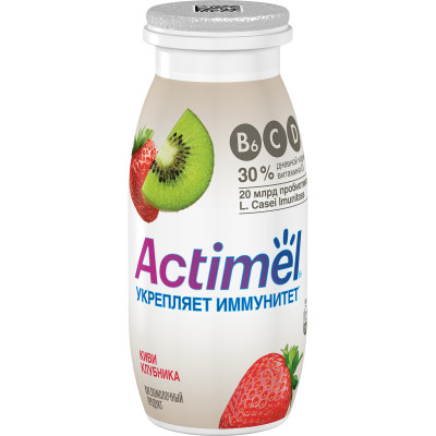 Напиток кисломолочный Actimel киви-клубника 2.5%, 100мл