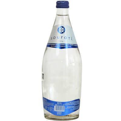 Вода Souroti минеральная природная лечебно-столовая питьевая газированная, 750мл