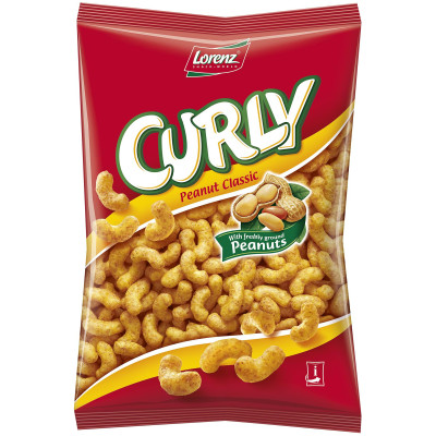 Снек кукурузный Curly Peanut Classic с арахисом, 150г