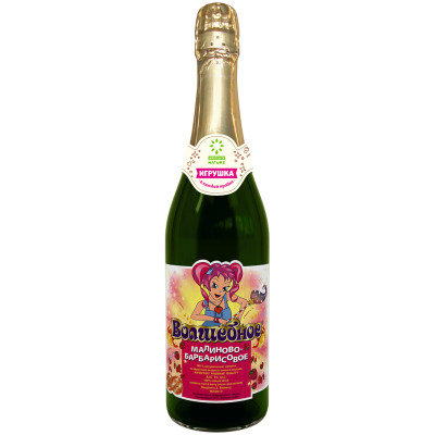 Детское шампанское Absolute Nature Волшебное малиново-барбарисовое безалкогольный среднегазированный, 750мл