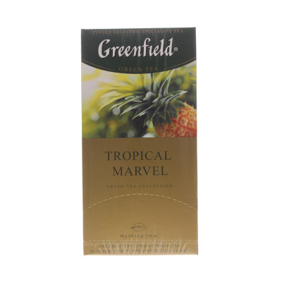 Чай Greenfield Tropical Marvel зелёный в пакетиках, 25x2г