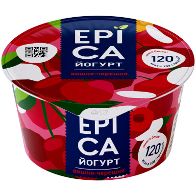 Йогурт Epica вишня-черешня 4.8%, 130г