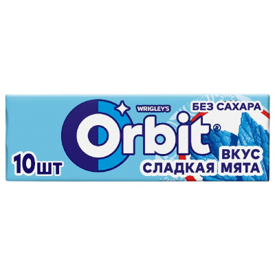 Жевательная резинка Orbit Сладкая мята подушечки, 13.6г