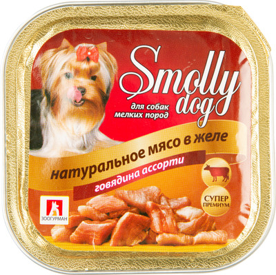 Корм Smolly dog натуральное мясо в желе говядина ассорти для собак, 100г
