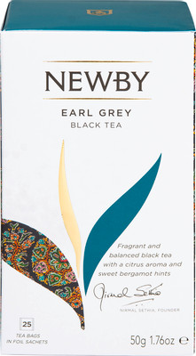 Чай Newby Эрл Грей чёрный в пакетиках, 25х2г