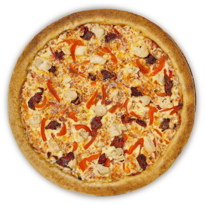 Пицца с курицей и вялеными томатами «Много лосося», 310г