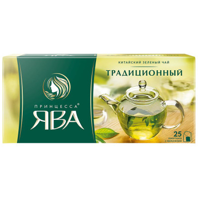 Чай Принцесса Ява Традиционный зелёный в пакетиках, 25х2г