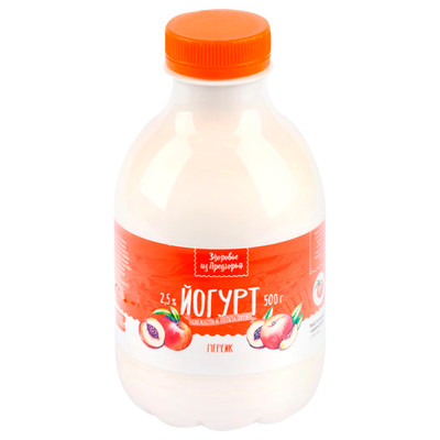 Йогурт Здоровье Из Предгорья персик 2.5%, 500мл