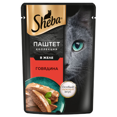 Влажный корм Sheba для кошек паштет с говядиной, 75г