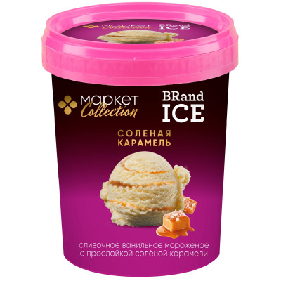 Мороженое Brand Ice Солёная Карамель сливочное 13%, 300г