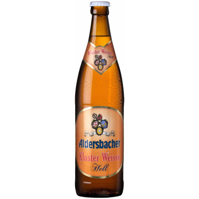 Пиво Aldersbacher Kloster Weisse Hell Монастырское пшеничное светлое фильтрованное 5.5%, 500мл