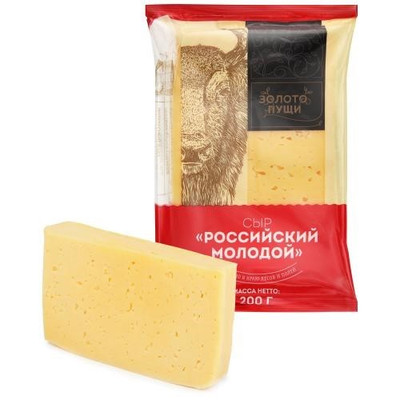 Сыр полутвёрдый Золото пущи Российский молодой 50%, 200г