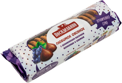 Печенье Посиделкино Овсяное с цельным изюмом и кусочками шоколада, 310г
