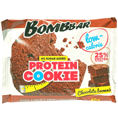 Печенье Bombbar со вкусом Шоколадный Брауни неглазированное, 40г