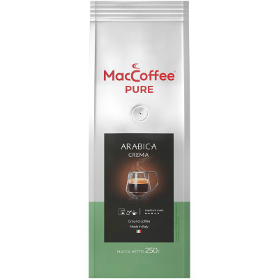 Кофе MacCoffee Pure Arabica Crema жареный молотый, 250г
