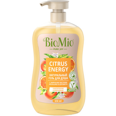 Гель BioMio с эфирными маслами апельсина и бергамота для душа, 650мл