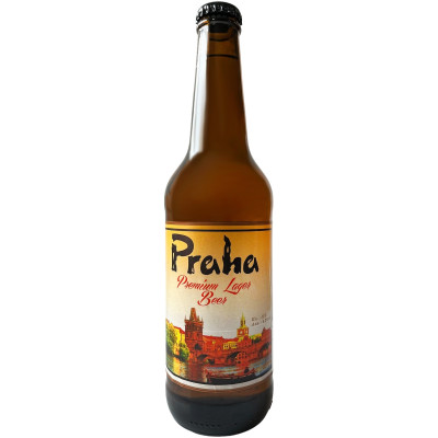 Пиво Прага светлое фильтрованное пастеризованное, 450мл