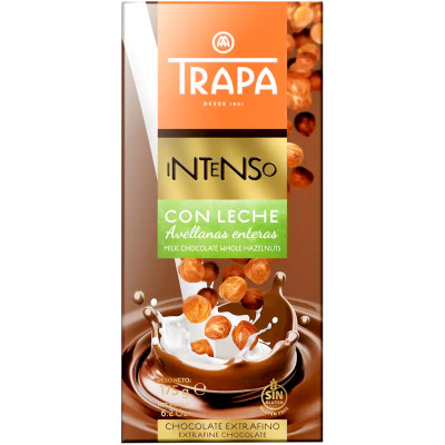 Шоколад Trapa горький 70%с цельным фундуком, 175г
