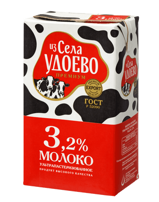 Молоко Из Села Удоево питьевое ультрапастеризованное 3.2%, 1л