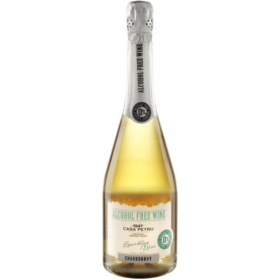 Вино безалкогольное Casa Petru Chardonnay белое полусладкое газированное, 750мл