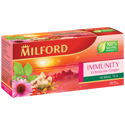 Напиток чайный Милфорд Иммунити эхинацея-имбирь, 20x1.75г